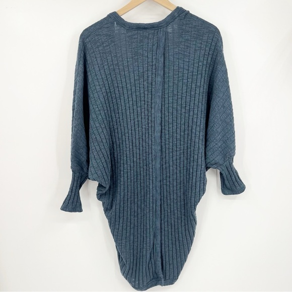 Anthropologie Lettie Tulip-Back Split Cardigan Blue Gray SP/MP - Picture 9 of 10